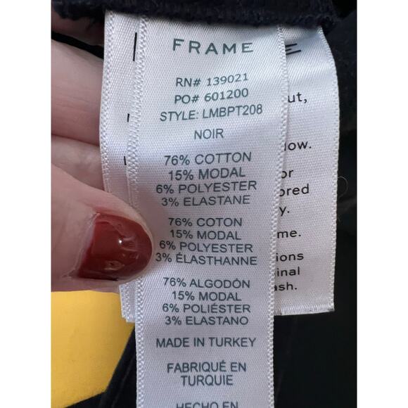 Frame Denim Cotton Blend High Waisted Le Mini Boot Jeans Black Women's Size 28 - Picture 8 of 8